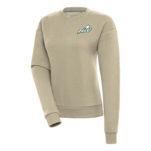 Women's Antigua Khaki Florida Gulf Coast Eagles Victory Crewneck Pullover Sweatshirt