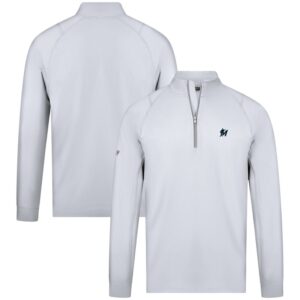 Men's Levelwear White Miami Marlins Theory Insignia Quarter-Zip Pullover