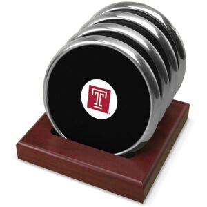 Silver Temple Owls 4-Pack Coaster Set