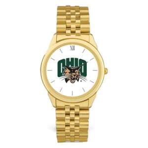Men's Gold Ohio Bobcats Rolled Link Watch