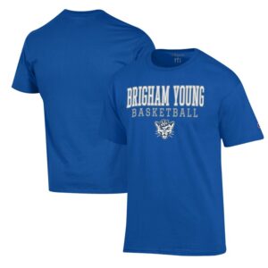 Men's Champion Royal BYU Cougars Basketball Stack T-Shirt
