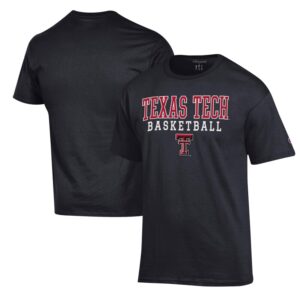 Men's Champion Black Texas Tech Red Raiders Basketball Stack T-Shirt