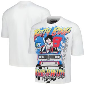 Unisex Reason White Betty Boop Racing Graphic Box T-Shirt