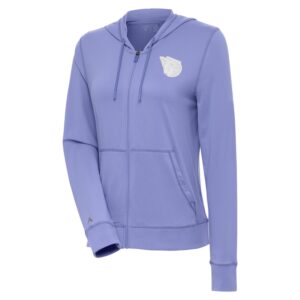 Women's Antigua  Lavender Cleveland Guardians Advance Full-Zip Hoodie