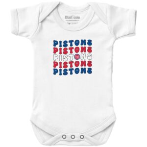 Newborn & Infant Chad & Jake  White Detroit Pistons Groovy Bodysuit