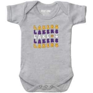 Newborn & Infant Chad & Jake  Heather Gray Los Angeles Lakers Groovy Bodysuit
