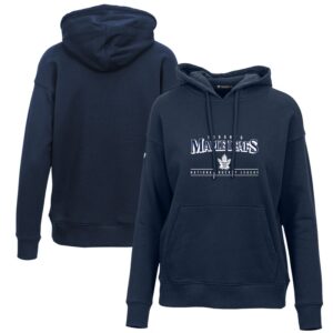 Women's Levelwear Navy Toronto Maple Leafs Retro Adorn Spellout Pullover Hoodie