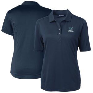 Women's Cutter & Buck Navy Citadel Bulldogs Vault DryTec Virtue Eco Pique Recycled Polo