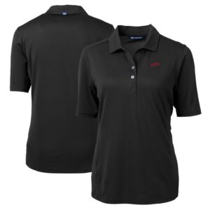 Women's Cutter & Buck Black SMU Mustangs Vault DryTec Virtue Eco Pique Recycled Polo