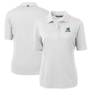 Women's Cutter & Buck White Citadel Bulldogs Vault DryTec Virtue Eco Pique Recycled Polo
