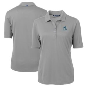 Women's Cutter & Buck Gray Citadel Bulldogs Vault DryTec Virtue Eco Pique Recycled Polo