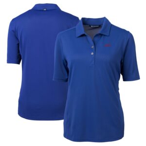 Women's Cutter & Buck  Royal SMU Mustangs Vault DryTec Virtue Eco Pique Recycled Polo