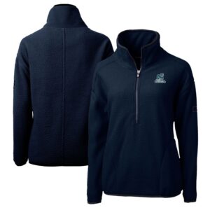 Women's Cutter & Buck  Navy Citadel Bulldogs Vault Cascade Eco Sherpa Fleece Half-Zip Pullover Jacket