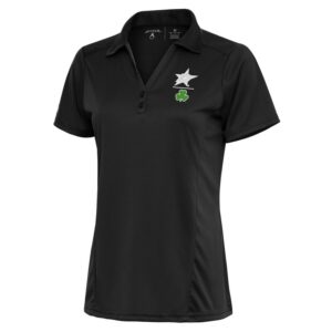 Women's Antigua  Charcoal Dallas Stars Shamrock Tribute Polo