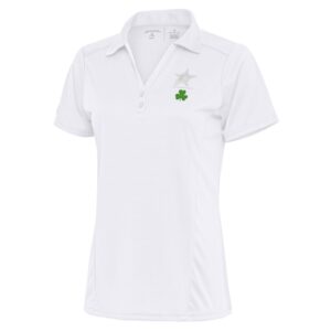 Women's Antigua  White Dallas Stars Shamrock Tribute Polo