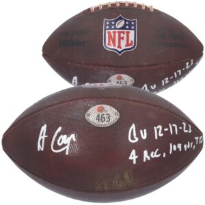 Amari Cooper Cleveland Browns Autographed Game-Used #463 Football vs. Chicago Bears on December 17, 2023 with Multiple Inscriptions
