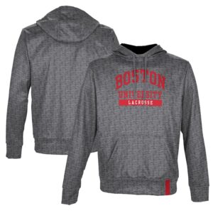 Men's ProSphere Heather Gray Boston University Lacrosse Pullover Hoodie