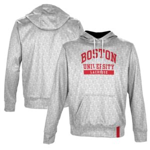 Men's ProSphere White Boston University Lacrosse Pullover Hoodie