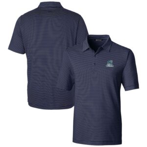 Men's Cutter & Buck  Navy Citadel Bulldogs Vault Forge Pencil Stripe Stretch Polo