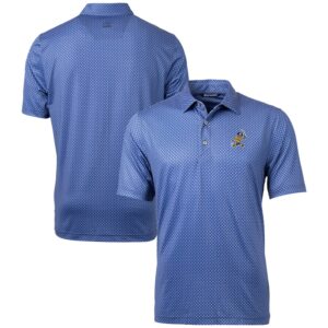 Men's Cutter & Buck  Navy ETSU Buccaneers Vault Pike Banner Print Stretch Polo