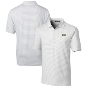 Men's Cutter & Buck  White Vanderbilt Commodores Vault Forge Pencil Stripe Stretch Polo