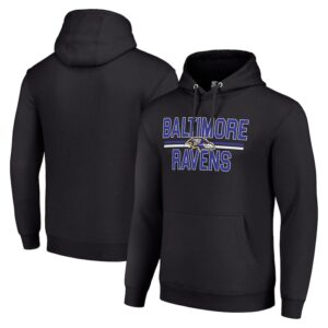 Unisex Starter Black Baltimore Ravens Team Mesh Print Graphic Tri-Blend Pullover Hoodie