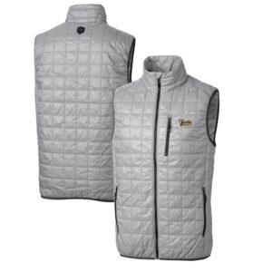 Men's Cutter & Buck Gray Vanderbilt Commodores Rainier PrimaLoft Big & Tall Eco Insulated Full-Zip Puffer Vest