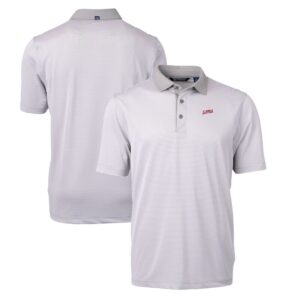 Men's Cutter & Buck Gray SMU Mustangs Big & Tall Virtue Eco Pique Micro Stripe Recycled DryTec Polo