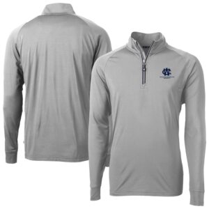Men's Cutter & Buck Gray George Washington University Big & Tall Adapt Eco Knit Stretch Recycled Raglan Quarter-Zip DryTec Top