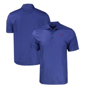 Men's Cutter & Buck Royal SMU Mustangs Big & Tall Pike Eco Tonal Geo Print Stretch Recycled Polo