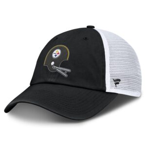 Men's Fanatics Black/White Pittsburgh Steelers Vintage Trucker Adjustable Hat
