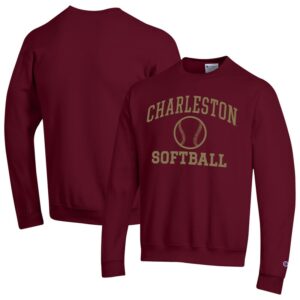 Men's Champion  Maroon Charleston Cougars Icon Softball Powerblend Pullover Sweatshirt