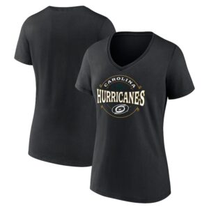 Women's Black Carolina Hurricanes St. Patrick's Day Lucky V-Neck T-Shirt