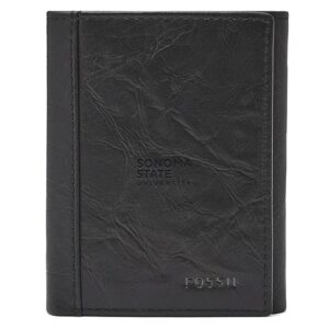 Fossil Black Sonoma State Seawolves Neel Extra Capacity Trifold Wallet