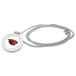Silver Oregon State Beavers Pendant Necklace