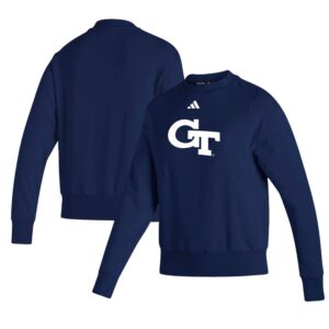 Women's adidas  Navy Georgia Tech Yellow Jackets Premium Vintage Pullover Sweatshirt