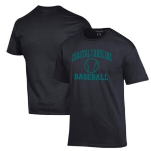 Men's Champion  Black Coastal Carolina Chanticleers Icon Baseball T-Shirt