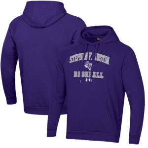 Men's Under Armour  Purple Stephen F Austin Lumberjacks All Day Arch Fleece Baseball Raglan Pullover Hoodie
