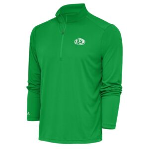 Men's Antigua Kelly Green Kansas Speedway Tribute Quarter-Zip Pullover Top
