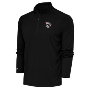 Men's Antigua Black Iowa Speedway Tribute Quarter-Zip Pullover Top