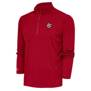 Men's Antigua Red Iowa Speedway Tribute Quarter-Zip Pullover Top