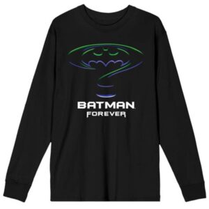 Men's  Black Batman Forever Logo Long Sleeve T-Shirt