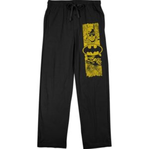 Men's  Black Batman Bronze Age Art Pajama Pants