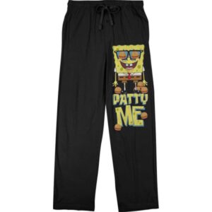 Men's  Black SpongeBob SquarePants Patty Me Pajama Pants