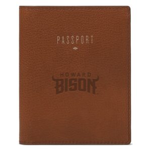 Fossil Brown Howard Bison Travel RFID Passport Case