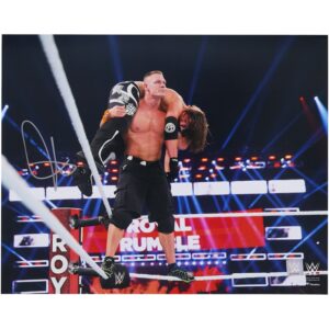 John Cena WWE Autographed 16" x 20" Top Rope Attitude Adjustment Photograph