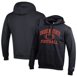 Men's Champion Black Oregon State Beavers Football Icon Pullover Hoodie