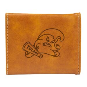Brown Tulane Green Wave Trifold Wallet