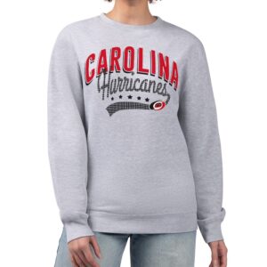 Women's G-III 4Her by Carl Banks  Heather Gray Carolina Hurricanes Filigree Team Graphic Fleece Pullover Sweatshirt