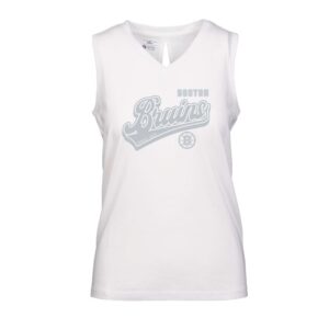 Women's Levelwear White Boston Bruins Paisley Sweep V-Neck Tank Top